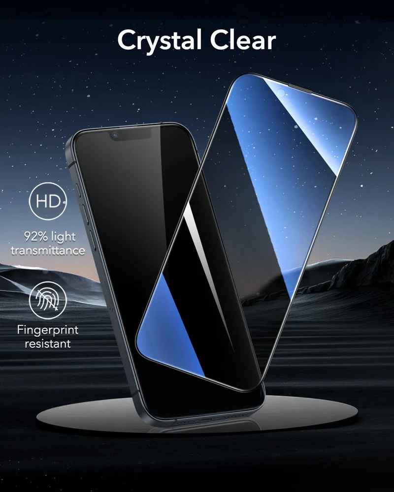 iPhone 16e HaloLock Classic Hybrid Case Privacy Protection Bundle - Clear Black