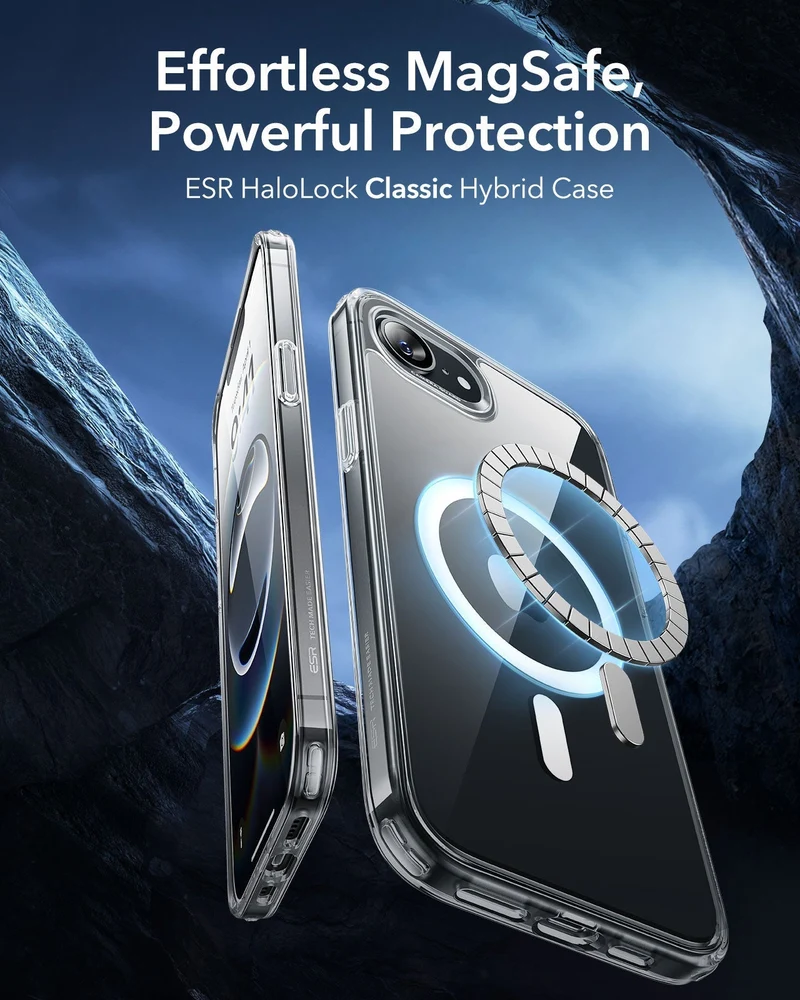 iPhone 16e HaloLock Classic Hybrid Case Protection Bundle - Frosted Black