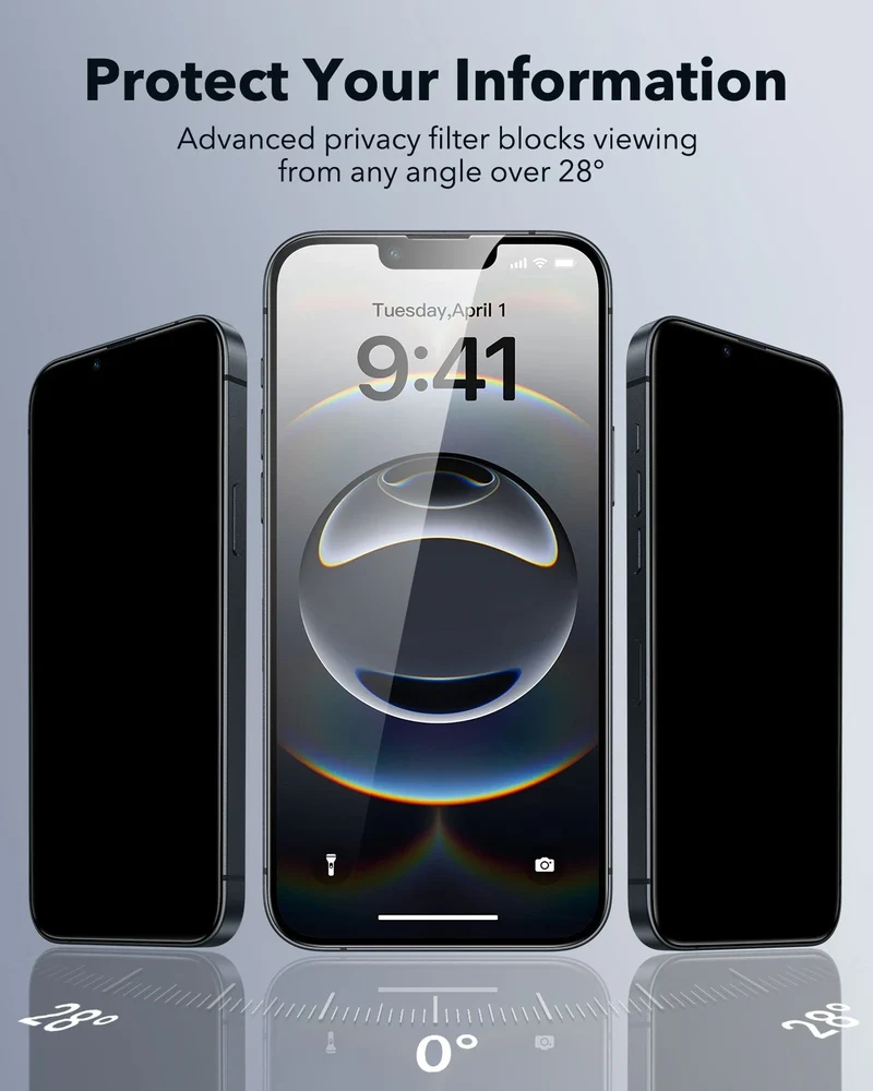 iPhone 17e/16e/14/13 Pro/13 UltraFit Classic Privacy Screen Protector - 3 Pack