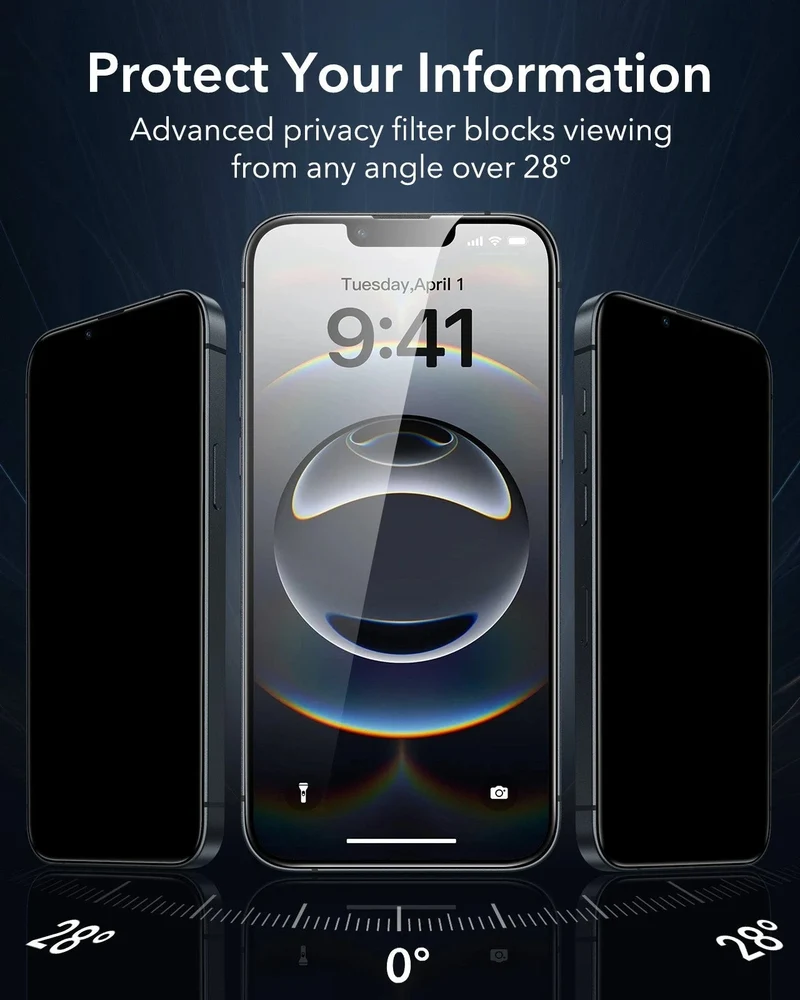 iPhone 16e/14/13 Pro/13 UltraFit Armorite Privacy Screen Protector - 3 Pack