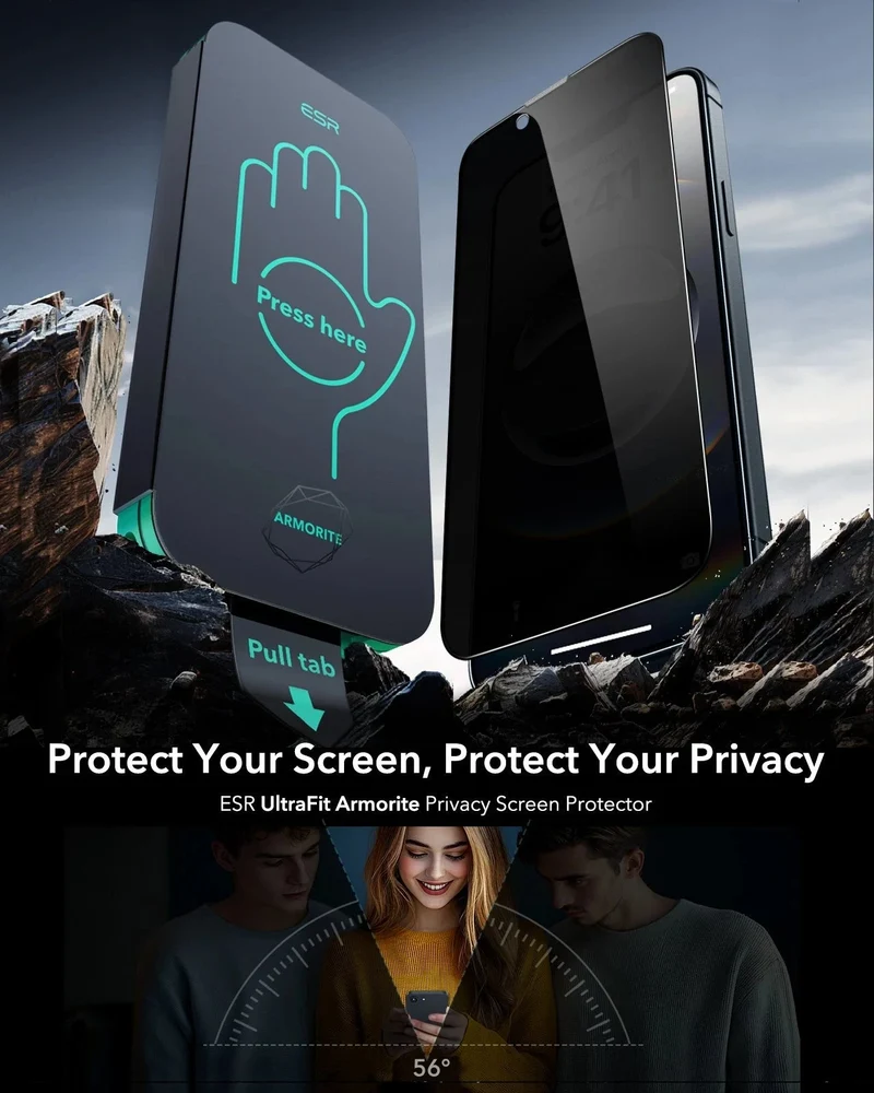 iPhone 16e/14/13 Pro/13 UltraFit Armorite Privacy Screen Protector - 3 Pack