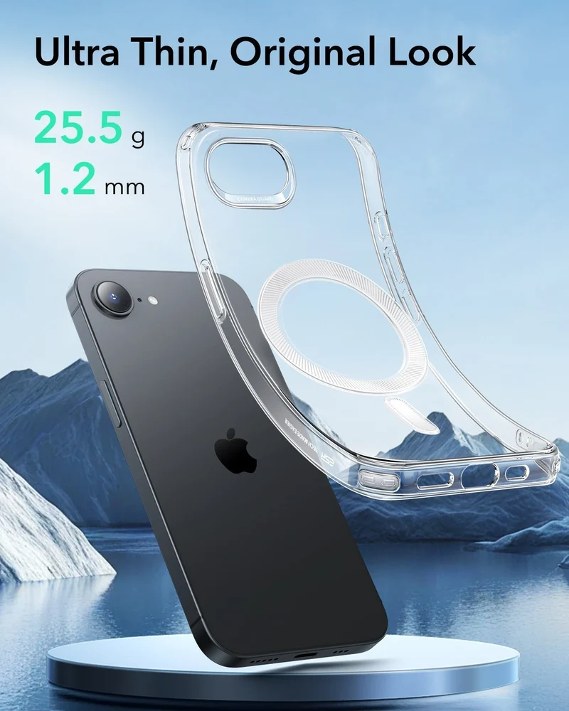 iPhone 16e HaloLock Zero Clear Case - Frosted Red