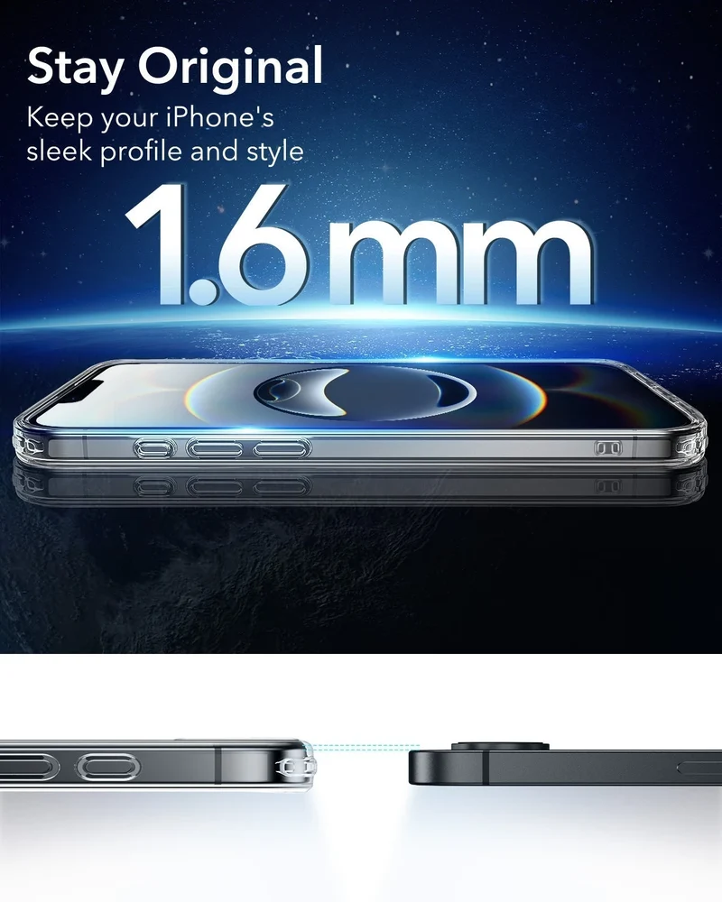 iPhone 16e HaloLock Classic Hybrid Case - Clear Black