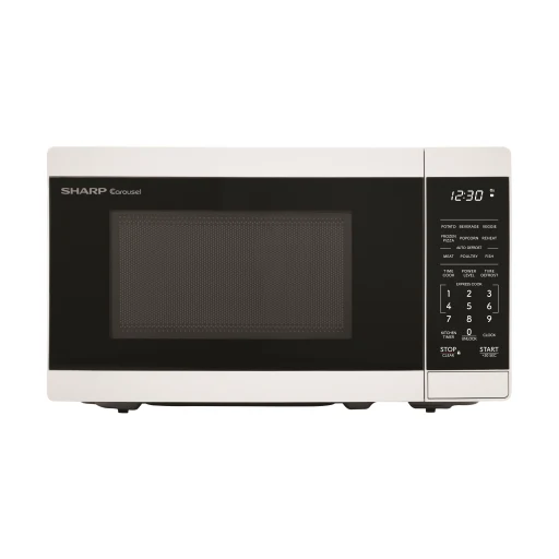 SHARP SMC0760KWC 0.7 cu. ft. 700W White Countertop Microwave Oven with Carousel Turntable System