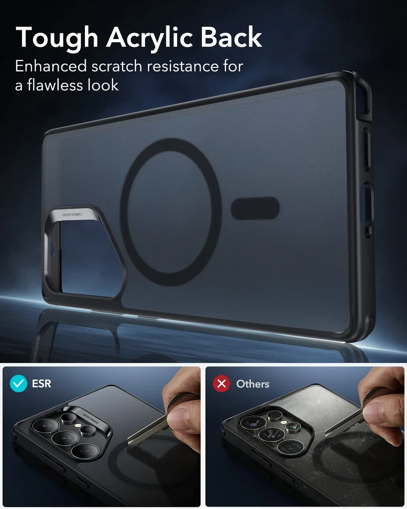 Galaxy S25 Ultra HaloLock Classic Hybrid Case Privacy Protection Bundle - Frosted Black