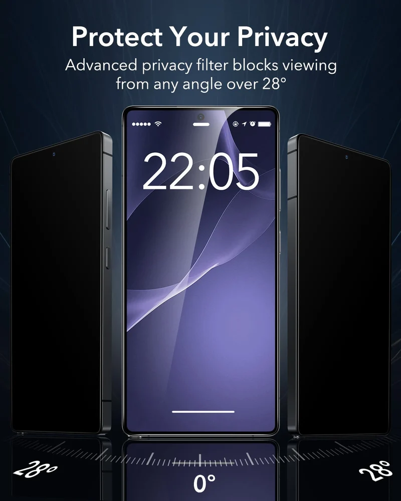 Galaxy S25 Ultra HaloLock Classic Hybrid Case Privacy Protection Bundle - Frosted Black