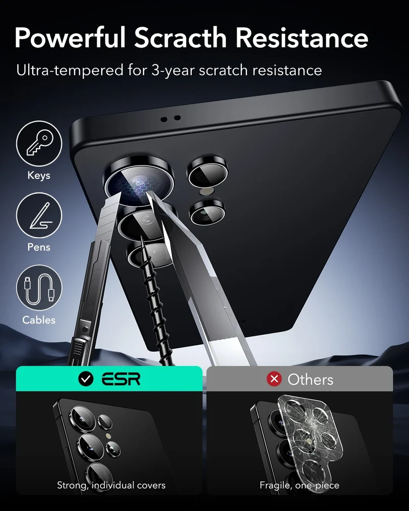 Galaxy S25 Ultra HaloLock Classic Hybrid Case Privacy Protection Bundle - Frosted Black