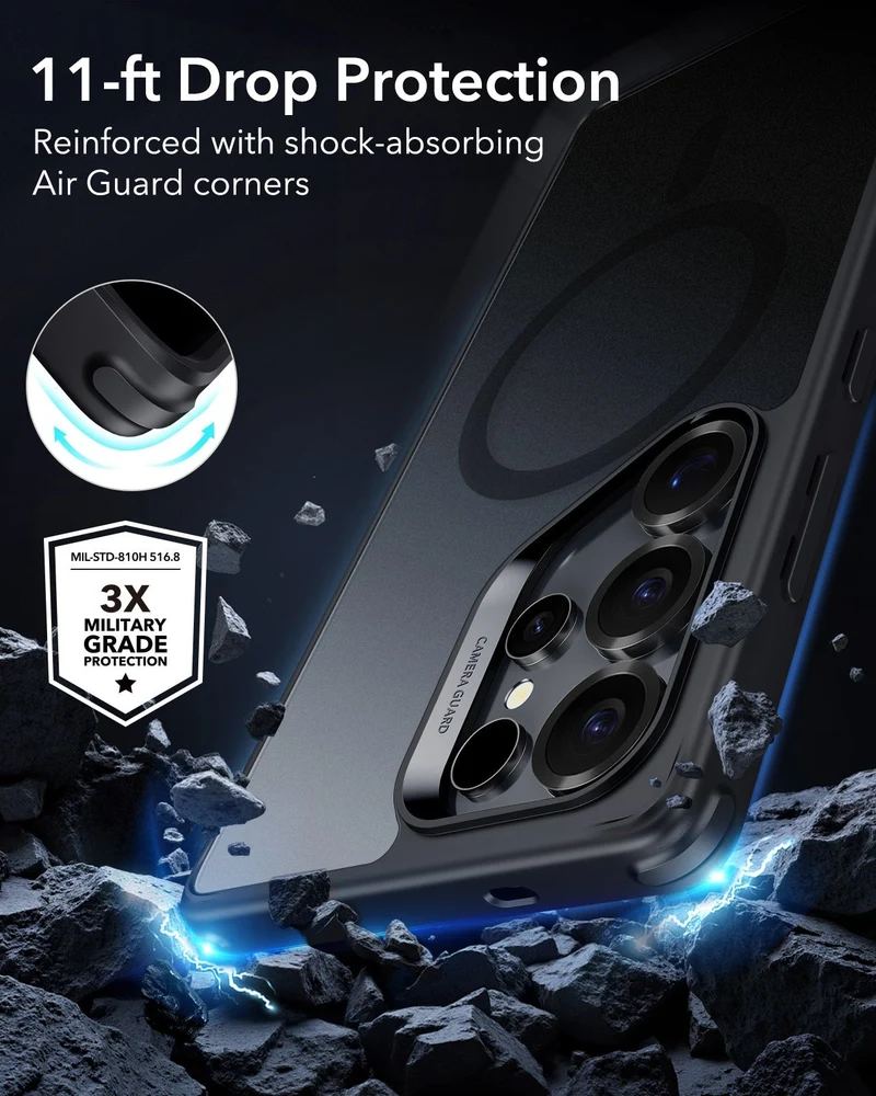 Galaxy S25 Ultra HaloLock Classic Hybrid Case - Clear Black