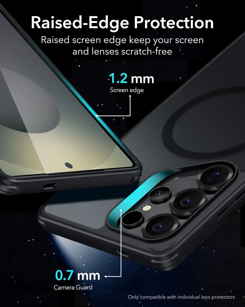 Galaxy S25 Ultra HaloLock Classic Hybrid Case - Clear Black