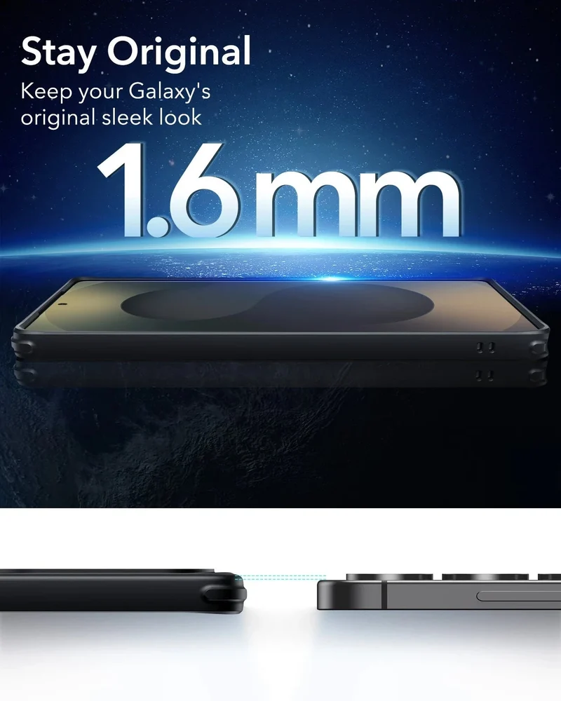 Galaxy S25 Ultra HaloLock Classic Hybrid Case - Clear Black
