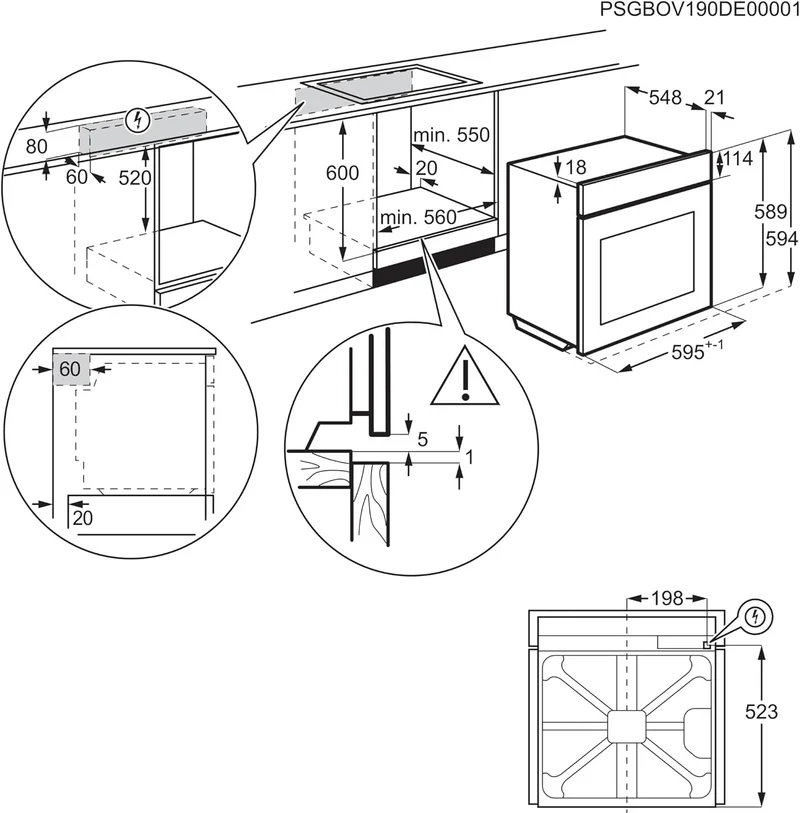 Forno Multifunzione Da Incasso AEG Serie 5000 TU5AB42SM 72L 2990W Acciaio inox