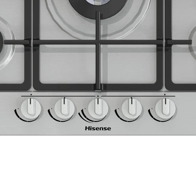Piano Cottura a Gas Hisense GM773XF 70 cm Colore Inox 5 Zone Griglie In Ghisa