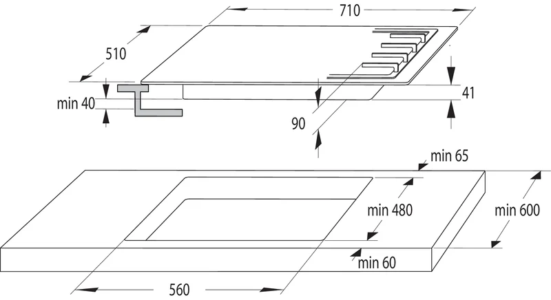 Piano Cottura a Gas Hisense GM773XF 70 cm Colore Inox 5 Zone Griglie In Ghisa