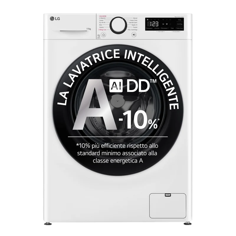 Lavatrice Libera Installazione Caricamento Frontale LG F4R3011NSWB 11kg AI DD Classe A 1400 Giri Bianco Classe A