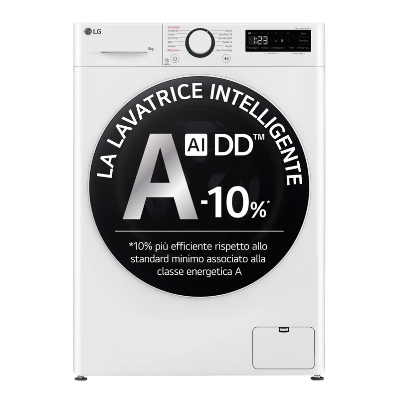 Lavatrice Libera Installazione Caricamento Frontale LG F4R5009TSWW 9kg AI DD Classe A 1400 Giri Bianco Classe A