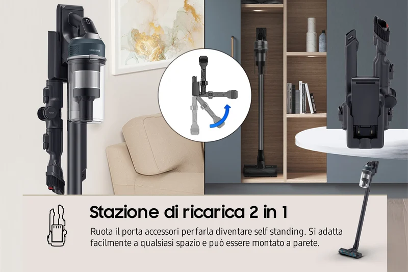 Aspirapolvere Senza Filo Samsung Jet™ 85 Complete 210W VS20C8524TB Nero, Blu