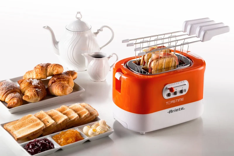 Tostapane con Pinze Ariete 159 Toastime 700 Watt Bianco e Arancio