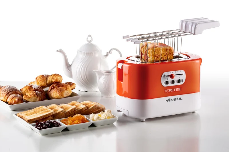 Tostapane con Pinze Ariete 159 Toastime 700 Watt Bianco e Arancio
