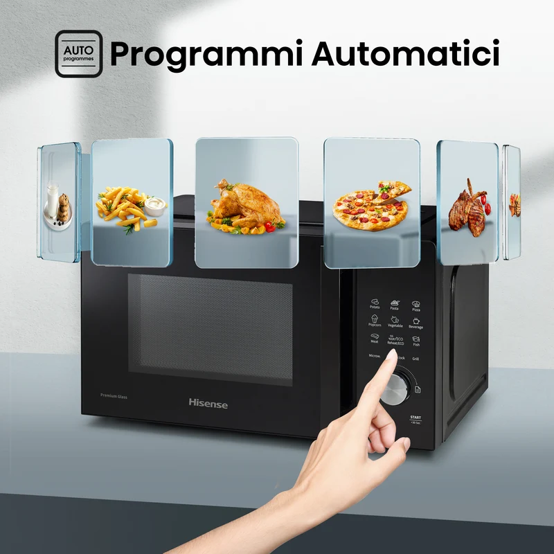 Microonde Grill Libera Installazione Hisense H20MOBSD1HG Nero 700 W (20L)
