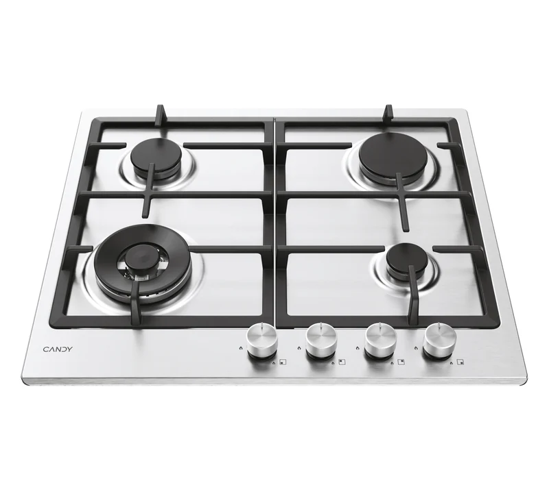 Piano Cottura a Gas Da Incasso Candy Moderna CHG6BF4WTX Acciaio Inox 60 cm Gas 4 Fornello(i)