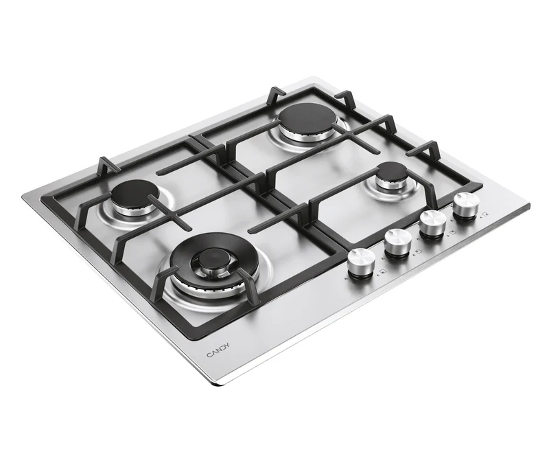 Piano Cottura a Gas Da Incasso Candy Moderna CHG6BF4WTX Acciaio Inox 60 cm Gas 4 Fornello(i)