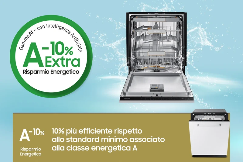 Lavastoviglie Da Incasso a Scomparsa Totale Samsung DW60CG880B00 Serie 8700 14 Coperti Classe A