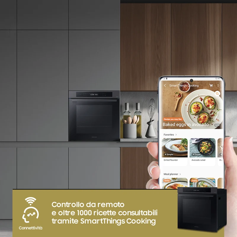 Forno Multifunzione Da Incasso Samsung Serie 4 NV7B4040VBB 76 L A+ Black Inox