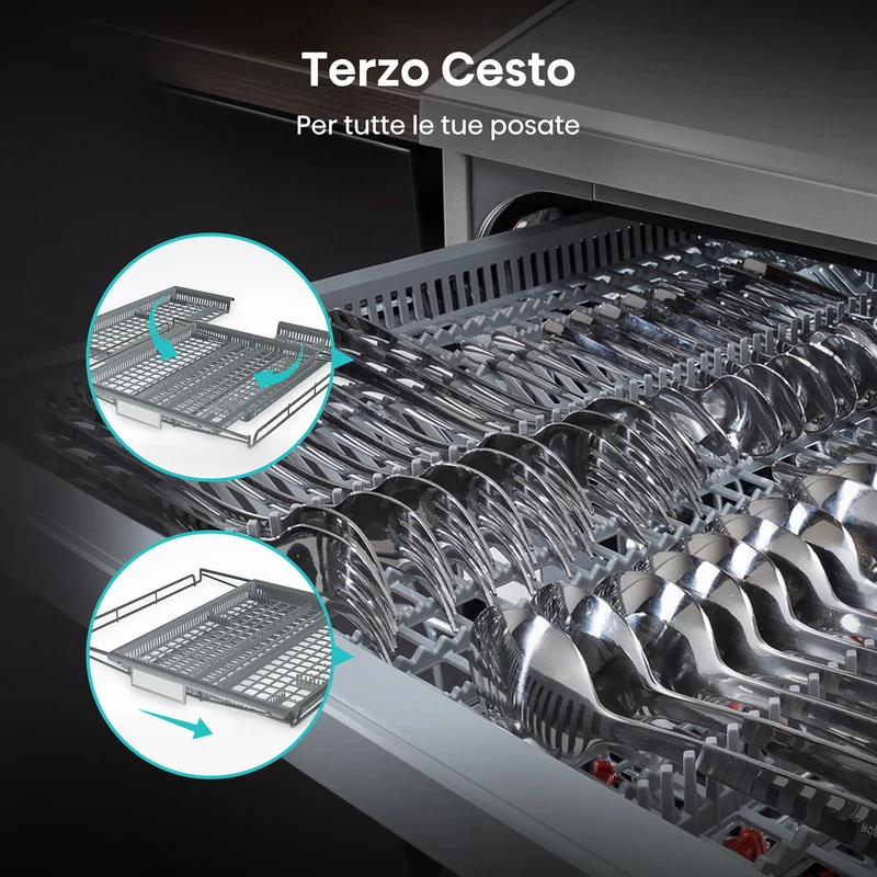 Lavastoviglie Libera Installazione Hisense HS643D90X 16 Coperti Classe D