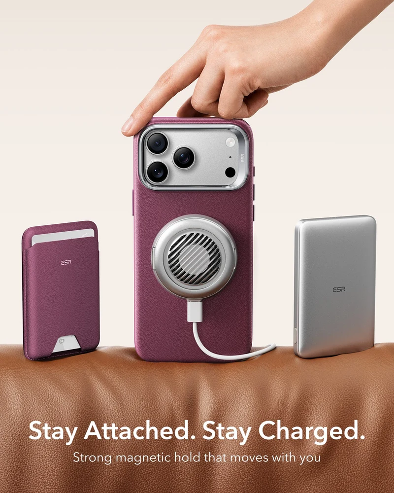 iPhone 18 Pro Bundle Atelier Silicone Leather Magnetic Case with Camera Control and Flex Stand, Plus Armorite®️ Pro Privacy Screen Protector - Deep Burgundy