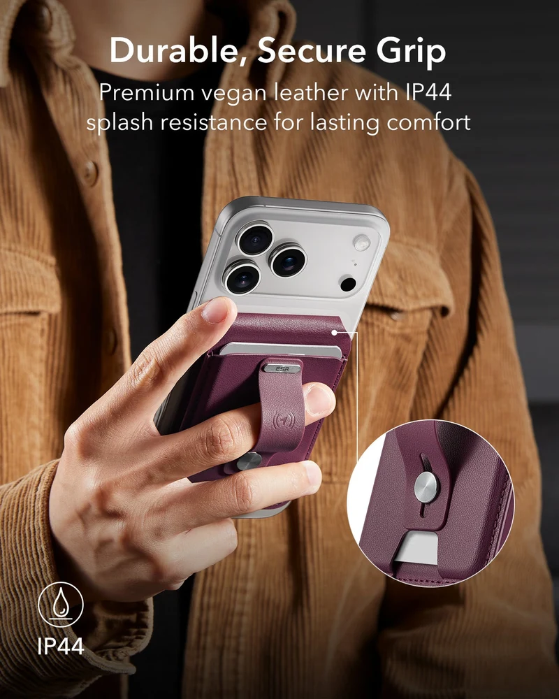 Geo Magnetic Wallet Stand (Grip) - Burgundy