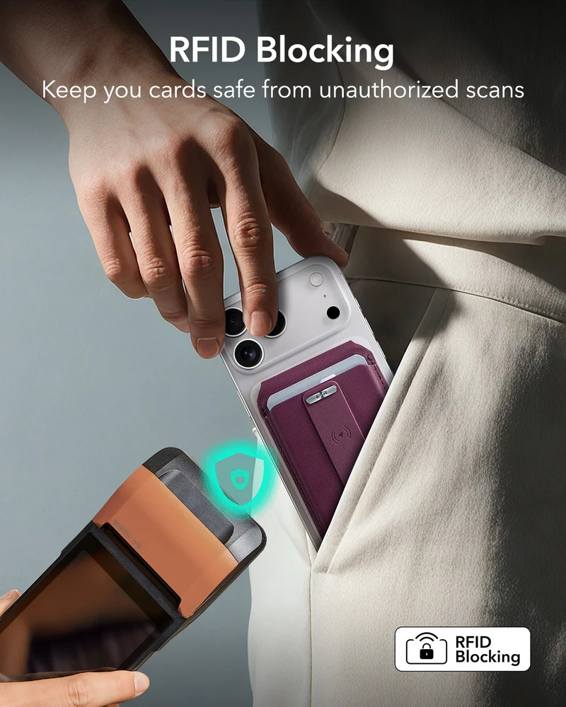 Geo Magnetic Wallet Stand (Grip) - Burgundy
