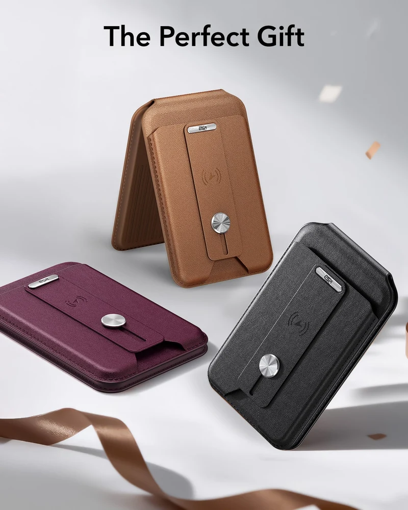 Geo Magnetic Wallet Stand (Grip) - Burgundy