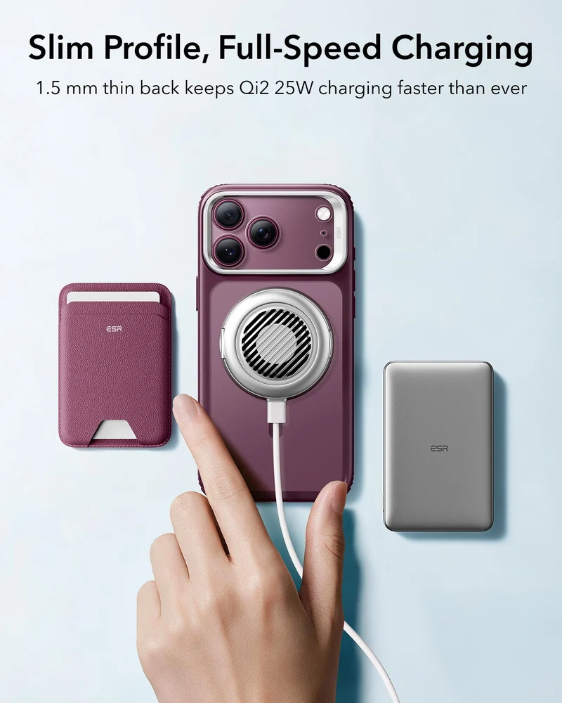 iPhone 18 Pro Bundle Classic Hybrid Magnetic Case with Camera Control and Flex Stand, Plus Armorite® Pro Screen Protector - Frosted Deep Burgundy