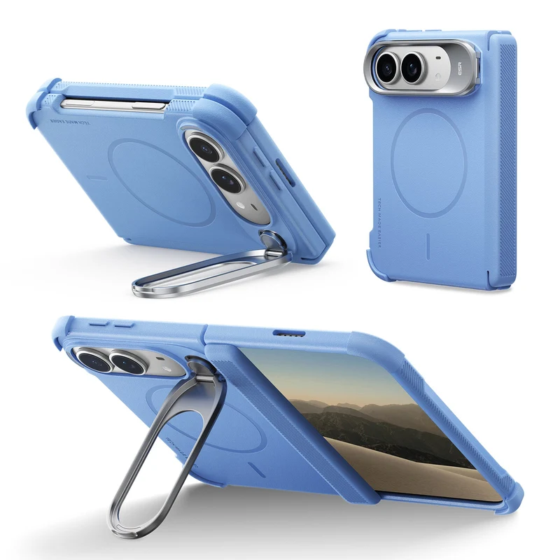 iPhone Duo Cyber Tough Magnetic Case with Flex Stand - Misty Blue