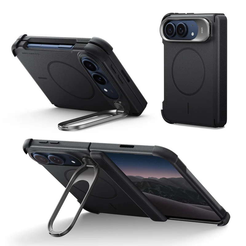 iPhone Duo Cyber Tough Magnetic Case with Flex Stand - Black