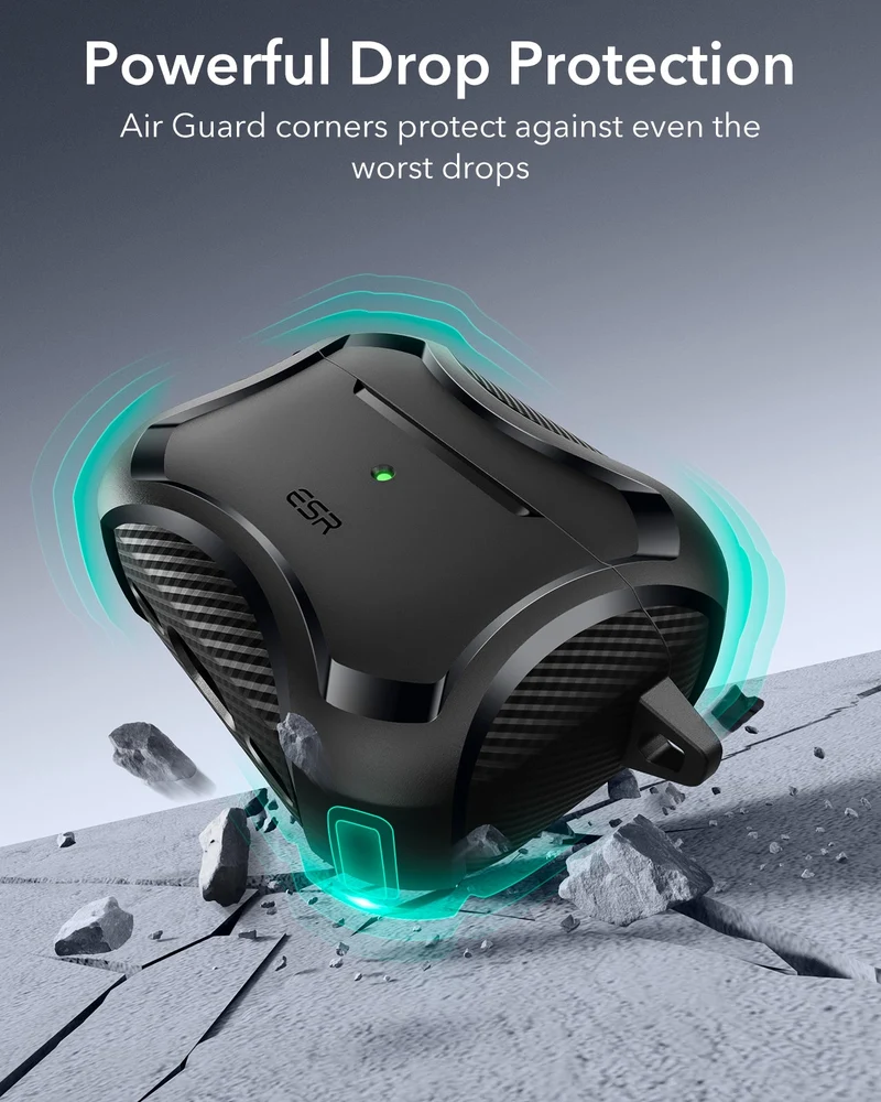 15W 3-in-1 Wireless Charging Station with CryoBoost (HaloLock) and AirPods Pro 3 Cyber Tough Case Bundle - Black - US Plug