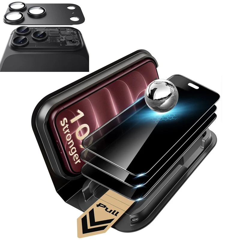 iPhone 18 Pro Bundle Armorite® Pro Privacy Screen Protector and Camera Lens Protector (Full Coverage) - Black