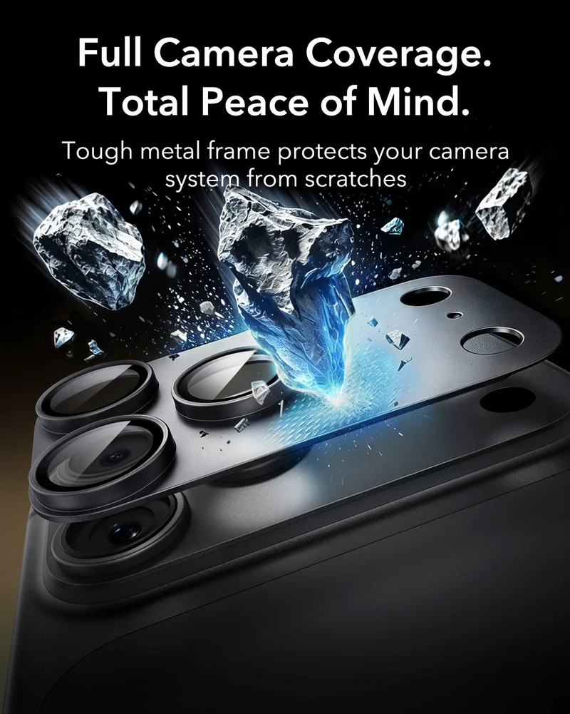 iPhone 18 Pro Armorite® Pro Camera Lens Protector (Full Coverage) - Matte Black
