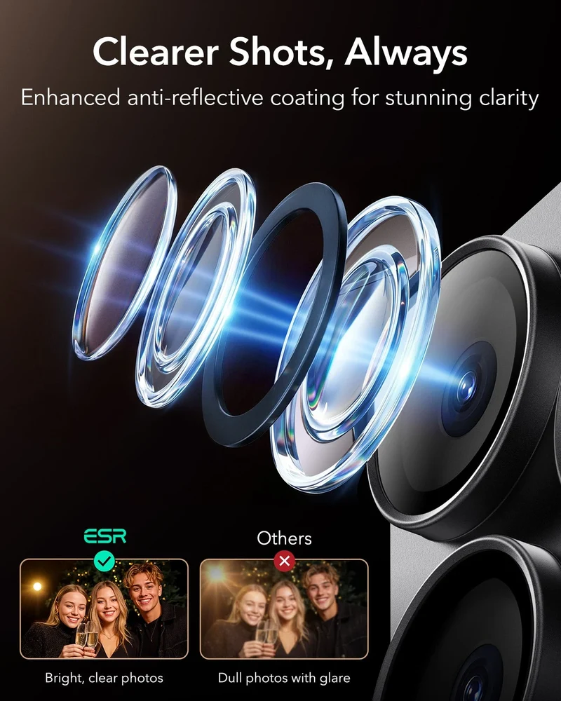 iPhone 18 Pro Armorite® Pro Camera Lens Protector (Full Coverage) - Matte Black