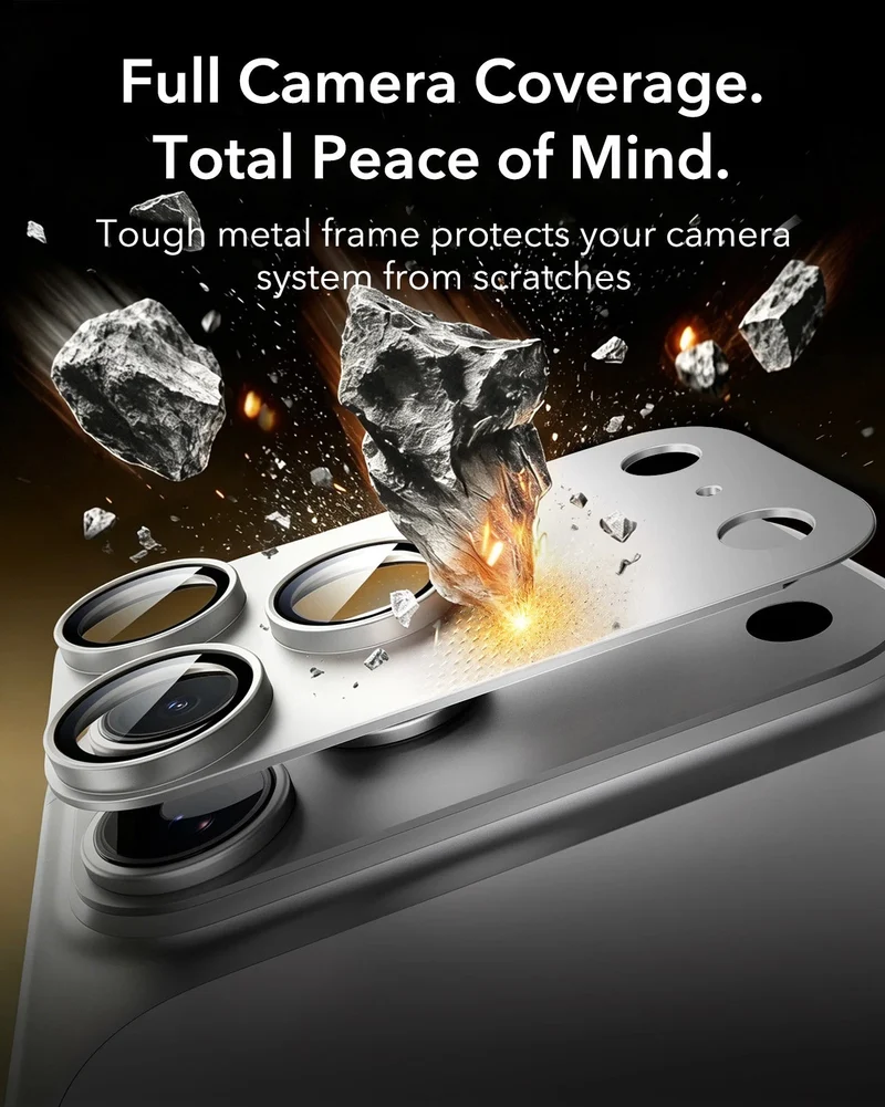 iPhone 18 Pro Max Bundle Armorite® Pro Screen Protector and Camera Lens Protector (Full Coverage) - Silver