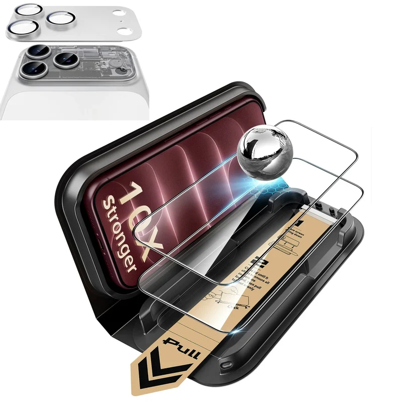 iPhone 18 Pro Bundle Armorite® Pro Screen Protector and Camera Lens Protector (Full Coverage) - Silver