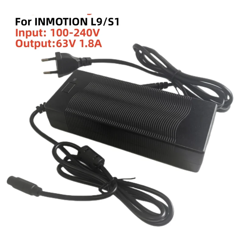 63V 1.8A Battery Charger For Inmotion S1F/S1/L9 54V Lithium Battery 3 Prong Connector Li-on