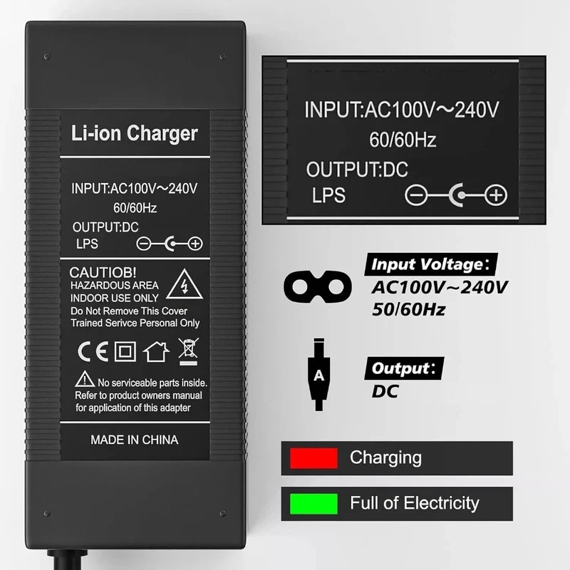 63V 1.8A Battery Charger For Inmotion S1F/S1/L9 54V Lithium Battery 3 Prong Connector Li-on