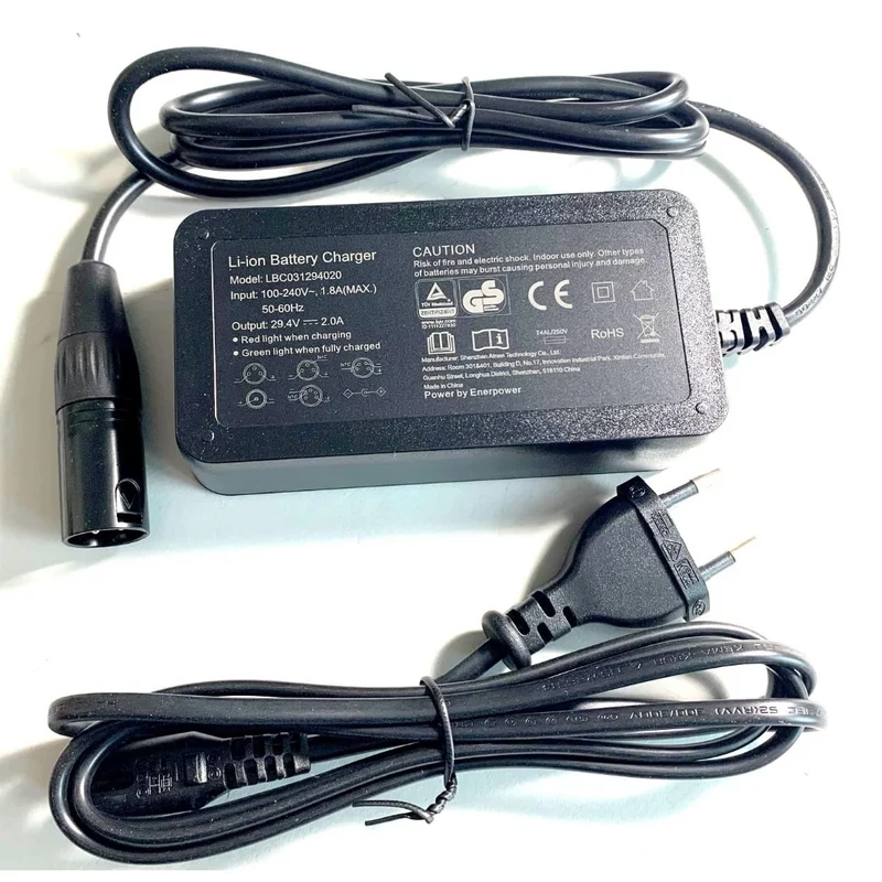 29.4V 2A Li-Ion Battery Charger for Giant Twist E-Bike 24V Battery
