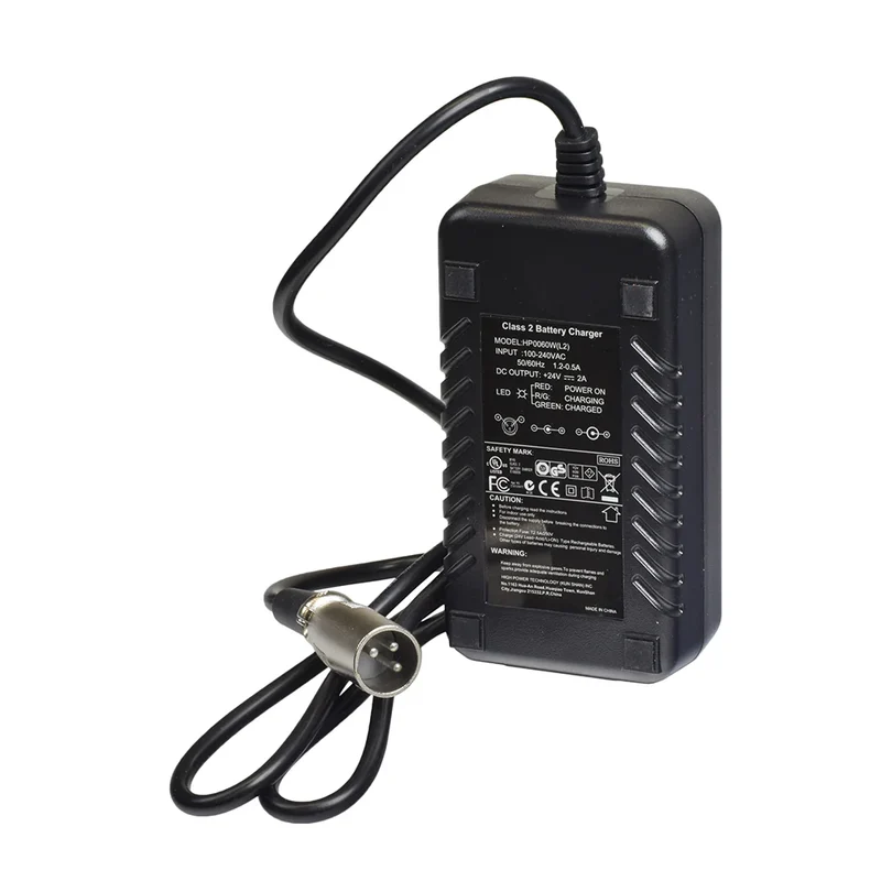 24V 2.0A XLR Li-Ion Battery Charger for EZ Lite Cruiser Power Wheelchair