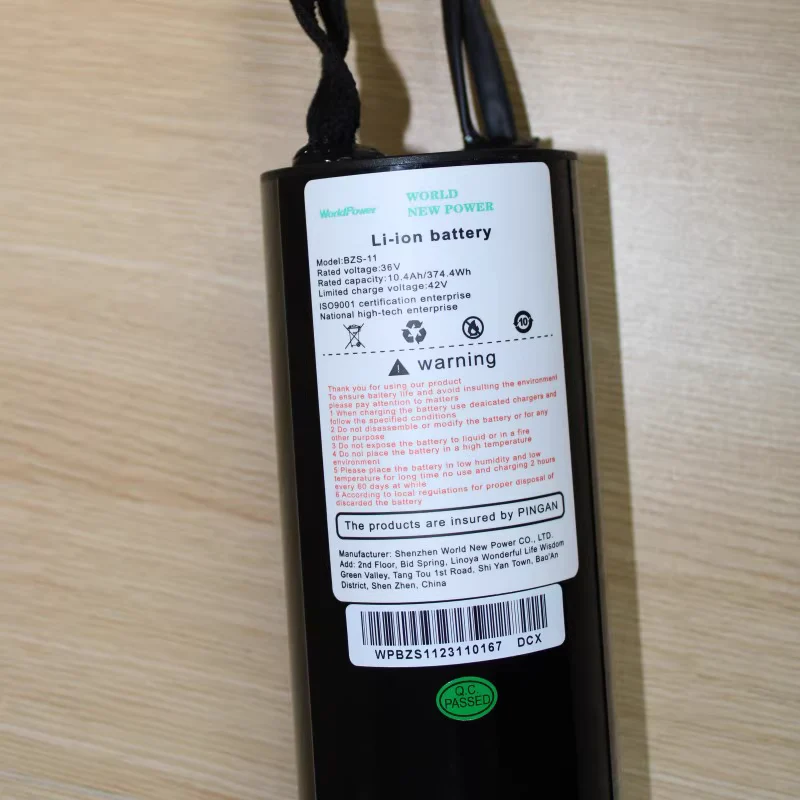 36V 10.4Ah Replacement Battery For Dohiker Y1 MEIHAILAN MASTGOAL Folding Bike