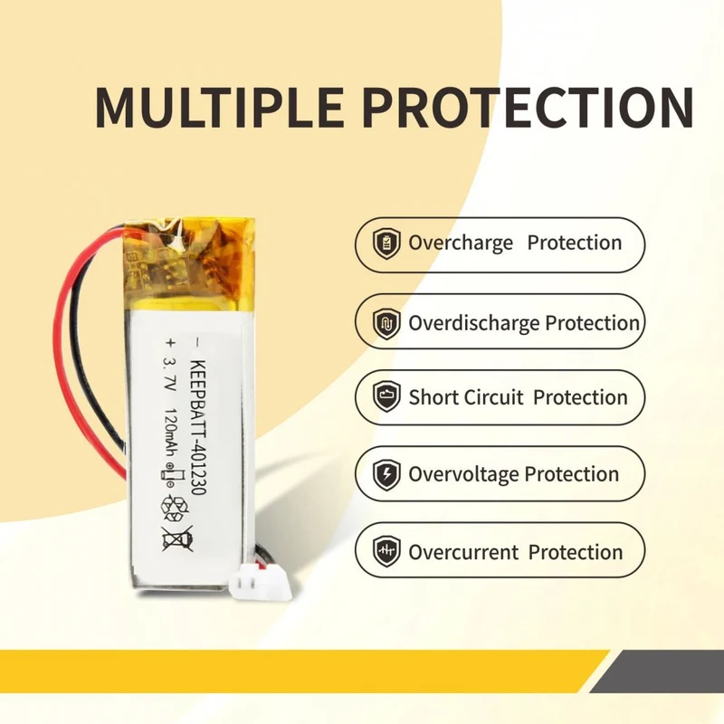 KB-LP401230 3.7V 120mAh Lipo Battery 401230 125mAh lipo polymer battery