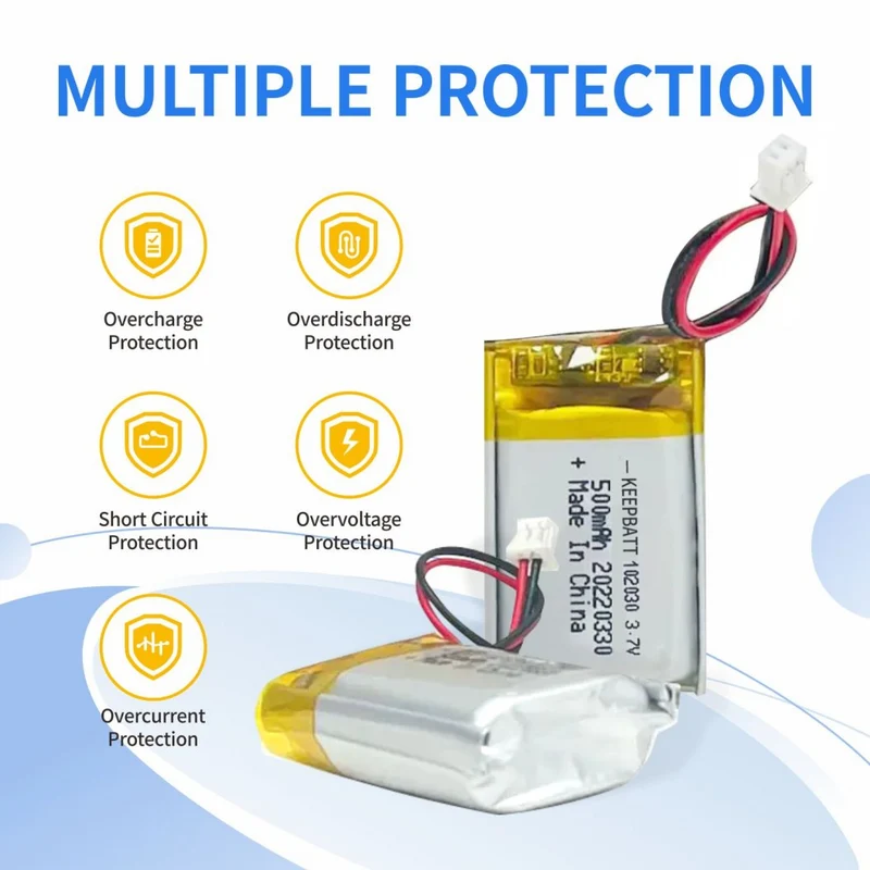 102030 LiPo Battery 3.7V 500mAh Rechargeable Lithium Polymer Battery