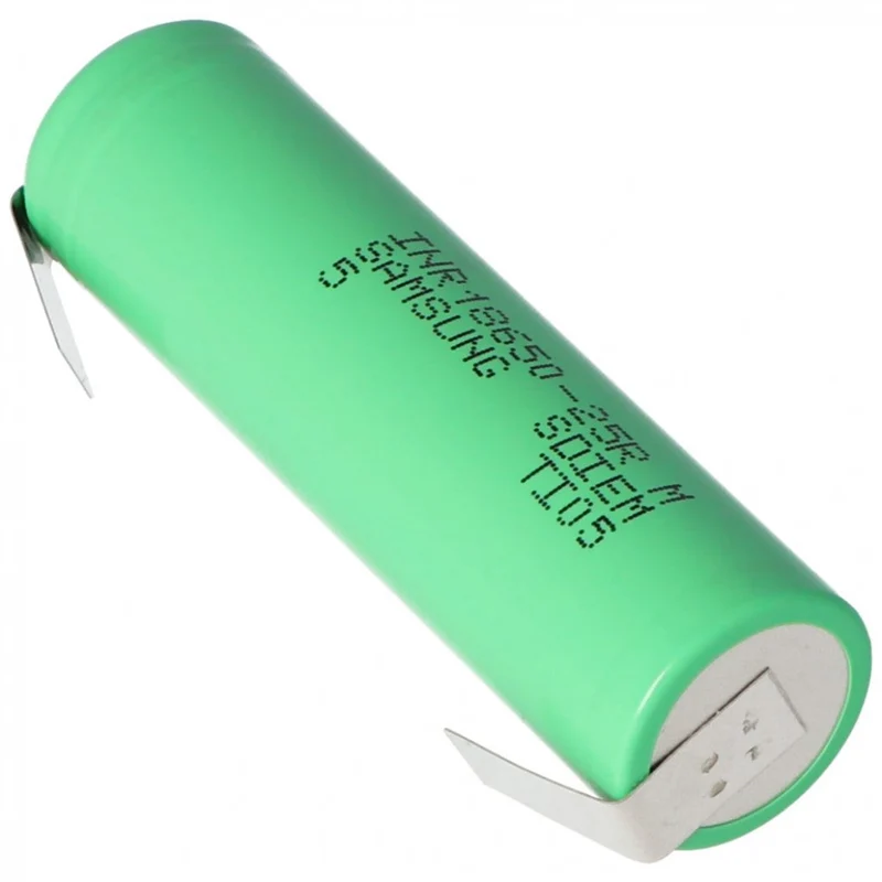 2packs INR18650-25R 2500mAh 3.6V-3.7V Unprotected with Solder Tag U Shape