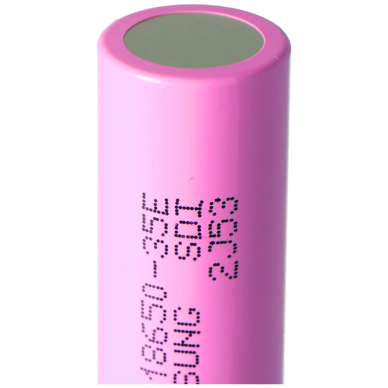 INR18650-35E 3.6 volt battery 3500mAh 18.55x65.25mm flat positive pole, selectable with or without soldering lugs